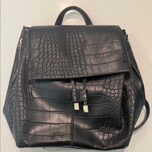 Topshop faux Leather exterior backpack